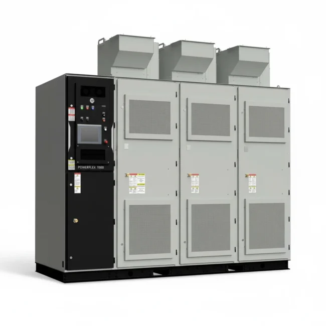 PowerFlex 7000 中壓交流變頻器提供高功率馬達控制能力，適合大型工業應用。配備先進的故障診斷、通訊整合與能源管理功能。支援複雜的運動控制與多軸協調，實現全面的生產自動化。